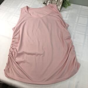 Soft Surroundings Pink Sleeveless Top with Side Ruching Size 3X